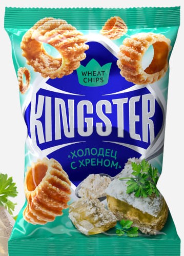 Чипсы пшеничные KINGSTER со вкусом холодец с хреном 55г