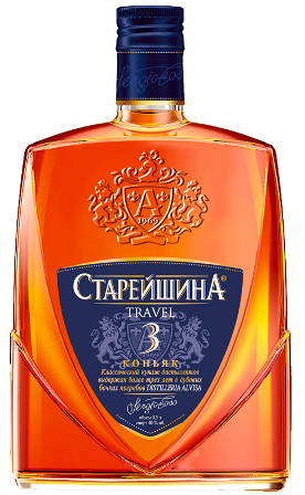 Коньяк АМ Российский"СТАРЕЙШИНА" 3* 40% 0,1л TRAVEL