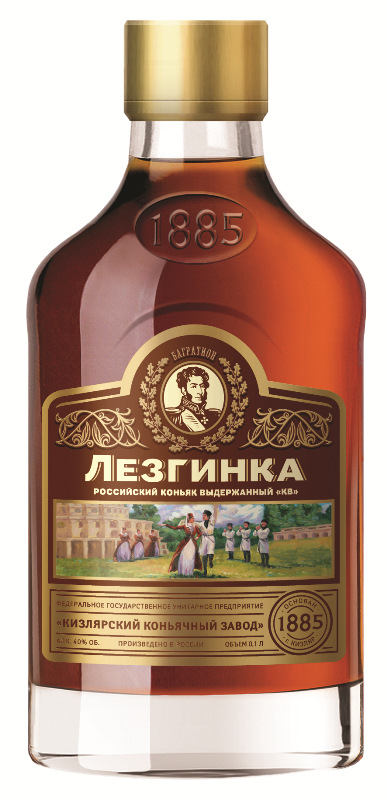 Коньяк КИЗЛЯР КВ Лезгинка 40% 0,1л