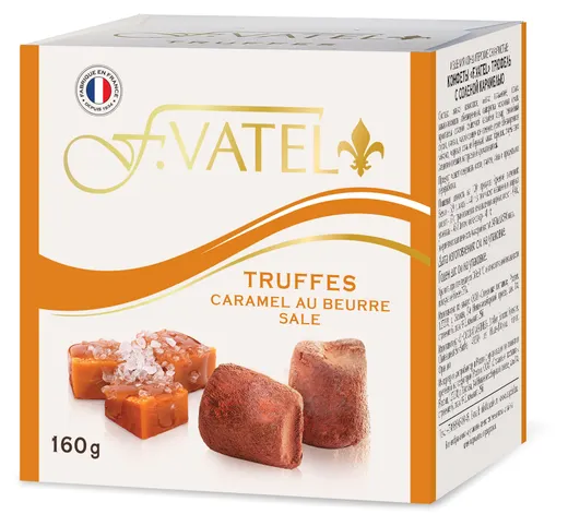 Конфеты F.VATEL Трюфель с кус. сол. карамели 160г
