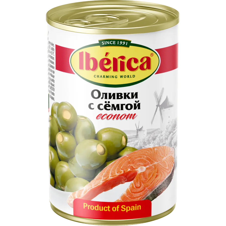 Оливки IBERICA с семгой  ж/б ключ 280г