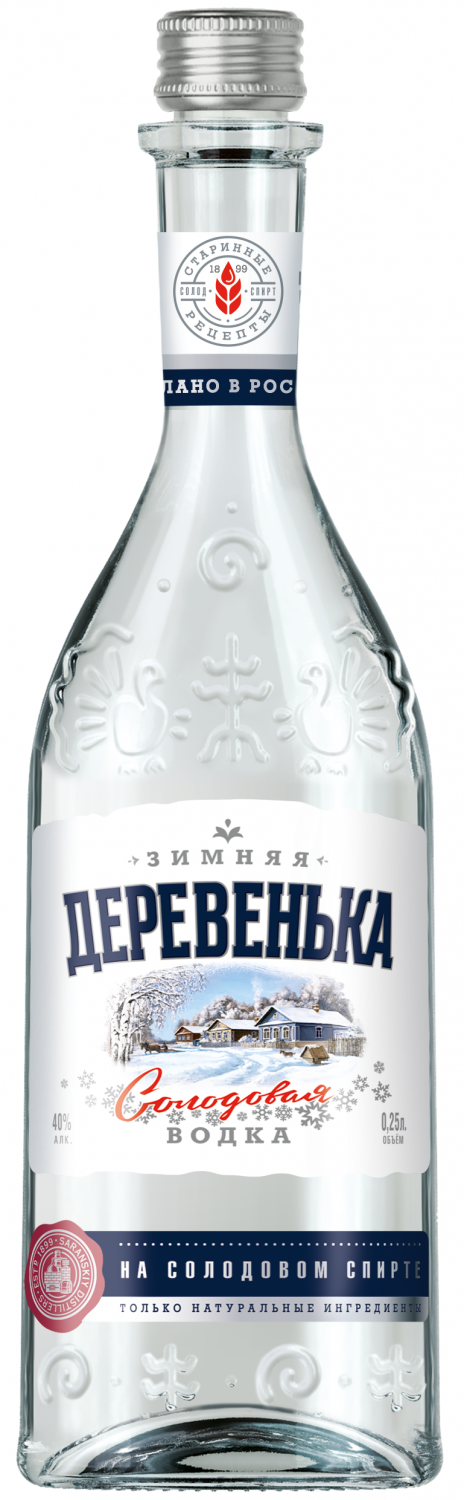 Водка "Деревенька" Зимняя, 40%, 0,25л