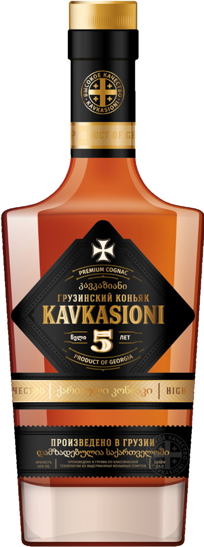 Грузинский коньяк "Кавкасиони" 5 лет 0,5л 40%