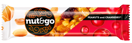 Батончик NUT&GO с арахисом и клюквой 42г