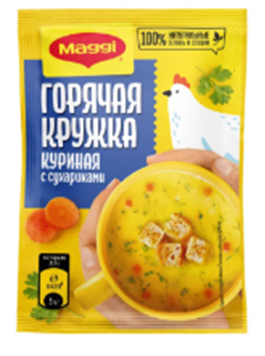 МАГГИ Горячая кружка Куриная с сухариками 19г