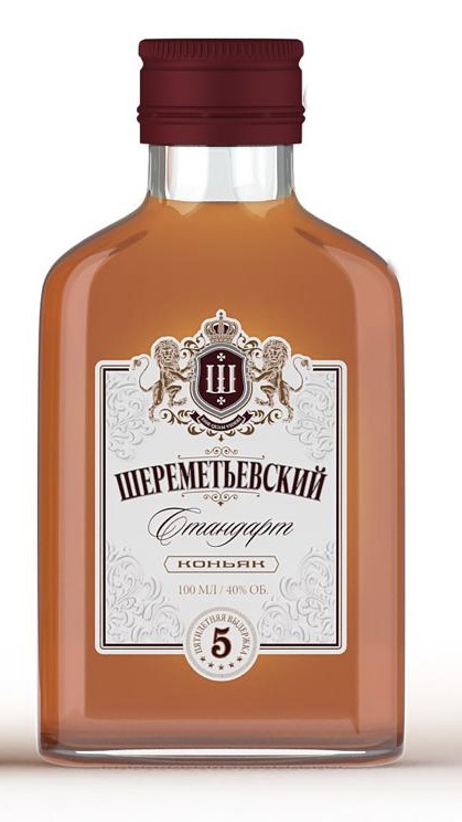 Коньяк Российский пятилетний «Шереметьевский Стандарт» 0,1л, 40%