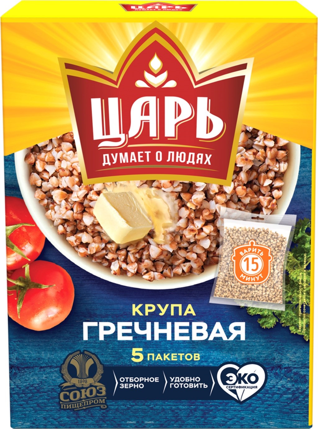 Гречка ЦАРЬ в варочных пакетах 5*80гр