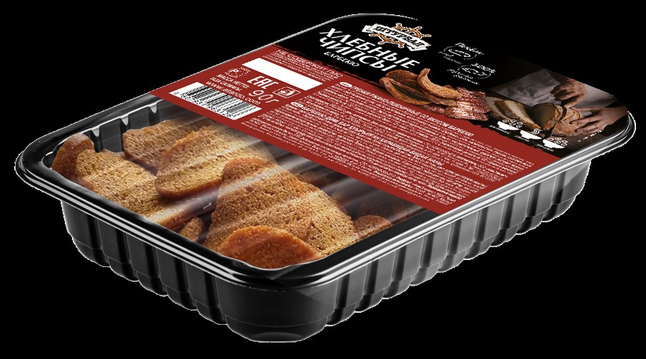 Хлебные чипсы "Штурвал" со вкусом барбекю лоток 90г