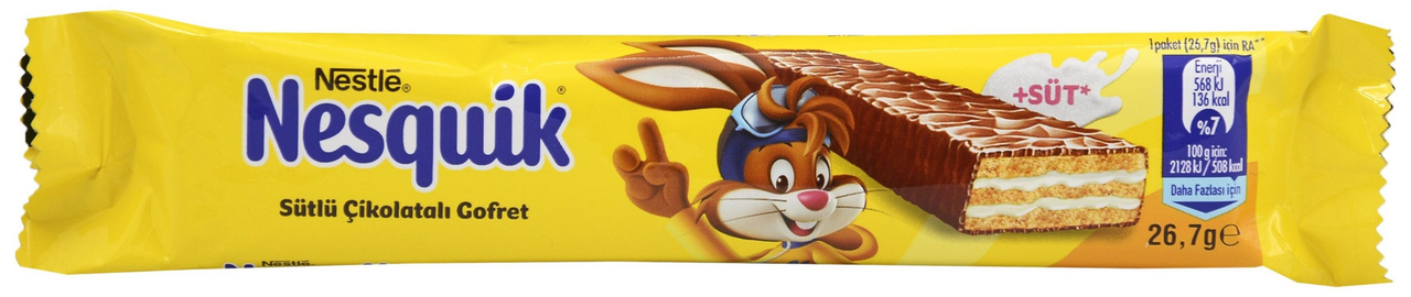 Вафля "NESQUIK" с Молочной начинкой покрытая молочным шоколадом 26,7гр