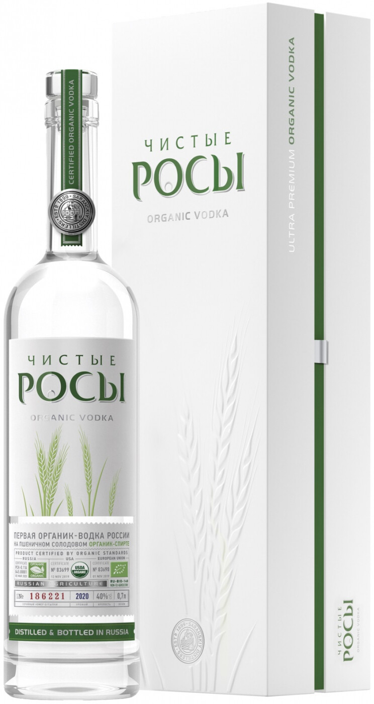 Водка "Чистые Росы", 40%, 0,7л, в подарочной упаковке