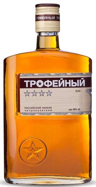Коньяк Российский четырехлетний «Трофейный» 0,5 л, 40%