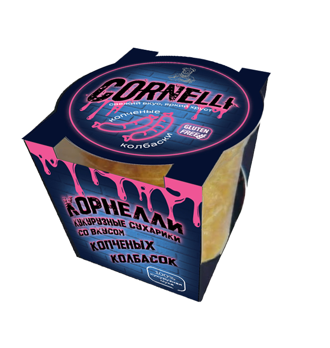 Сухарики кукурузные "Корнелли" со вкусом Копченых колбасок, 80г