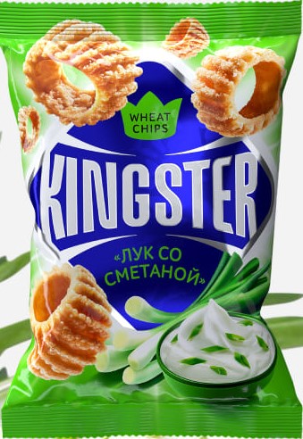 Чипсы пшеничные KINGSTER со вкусом лук со сметаной 55г