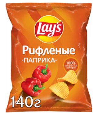 Чипсы "LAYS" Рифленые Паприка 140г