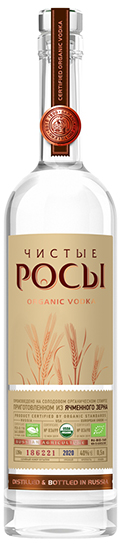 Водка "Чистые Росы" Из ячменного зерна, 40%, 0,5л