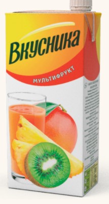 Напиток сокосодержащий "Вкусника" Мультифруктовый 0,95 л