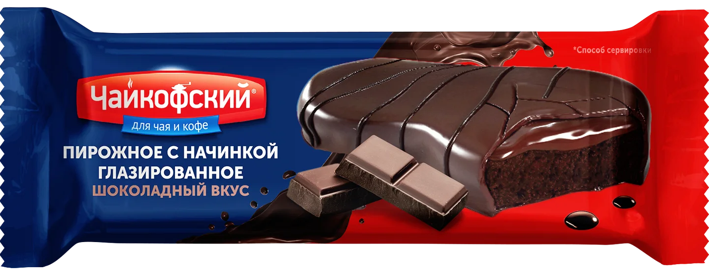 Пирожное Чайкофский в шок. глазури с шок. начинкой, 34г