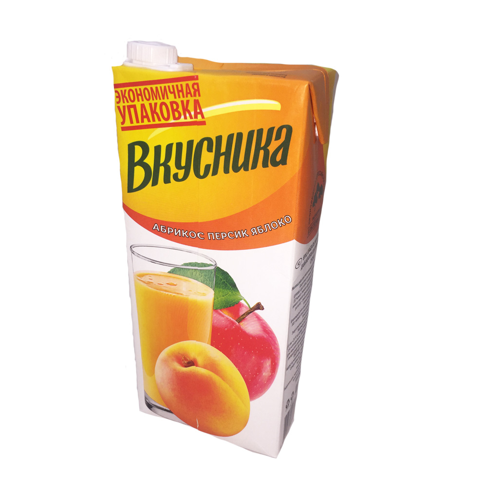 Напиток сокосодержащий  "Вкусника" абрикос-персик-яблоко 1,93л М