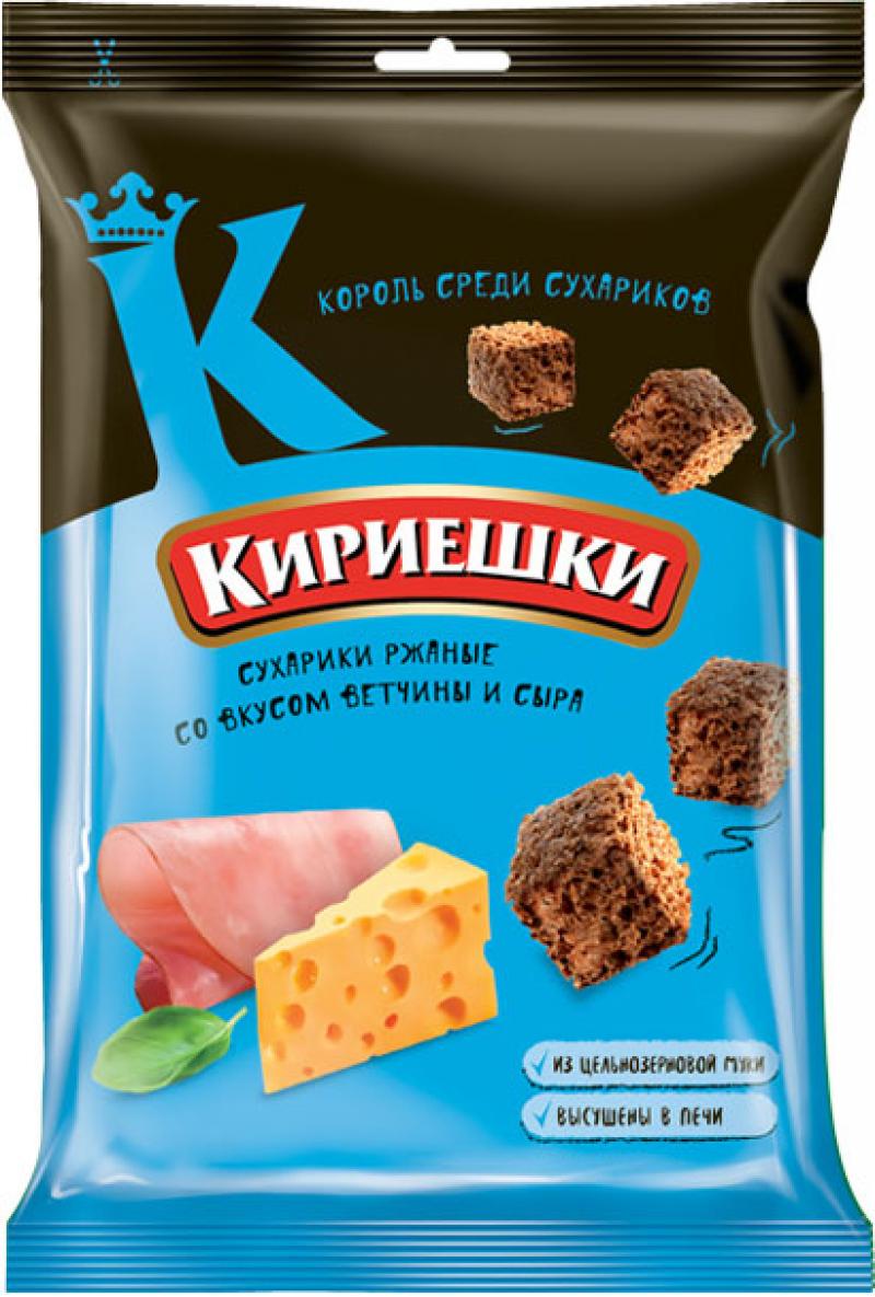 Сух.КИРИЕШКИ ржан. Ветчина с сыром 100г