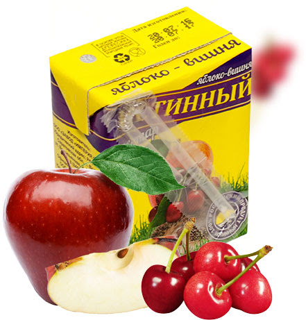 Нектар яблочно-вишневый ТМ ИСТИННЫЙ 0,2л М