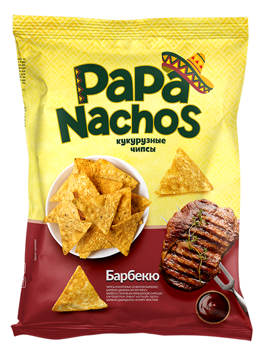 Чипсы кукурузные PAPA NACHOS со вкусом Барбекю 75г