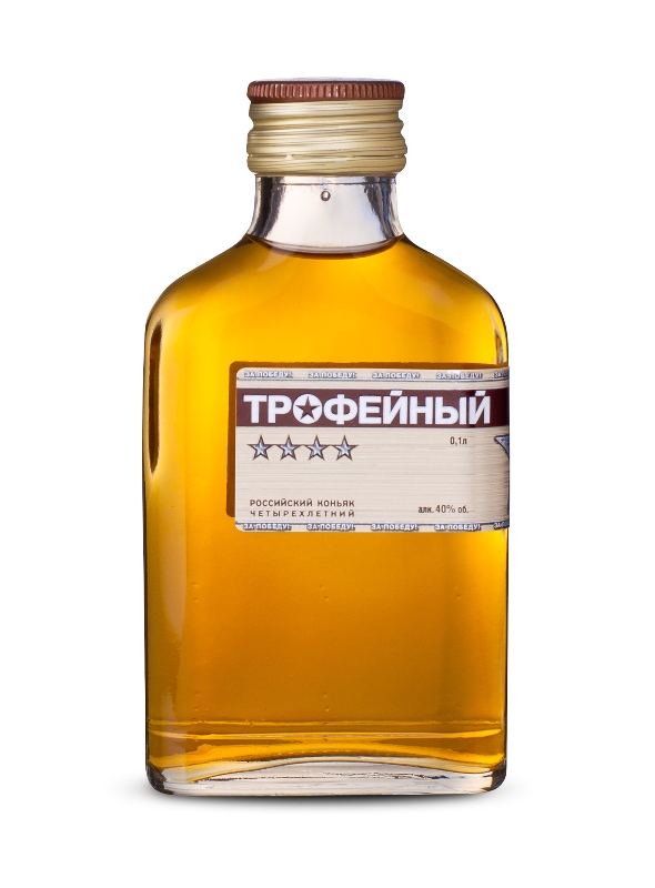 Коньяк"ТРОФЕЙНЫЙ" 4* 0,1л фляжка 40%