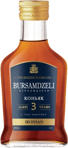 Коньяк Российский трехлетний «Bursamdzeli» 0,1л, 40%