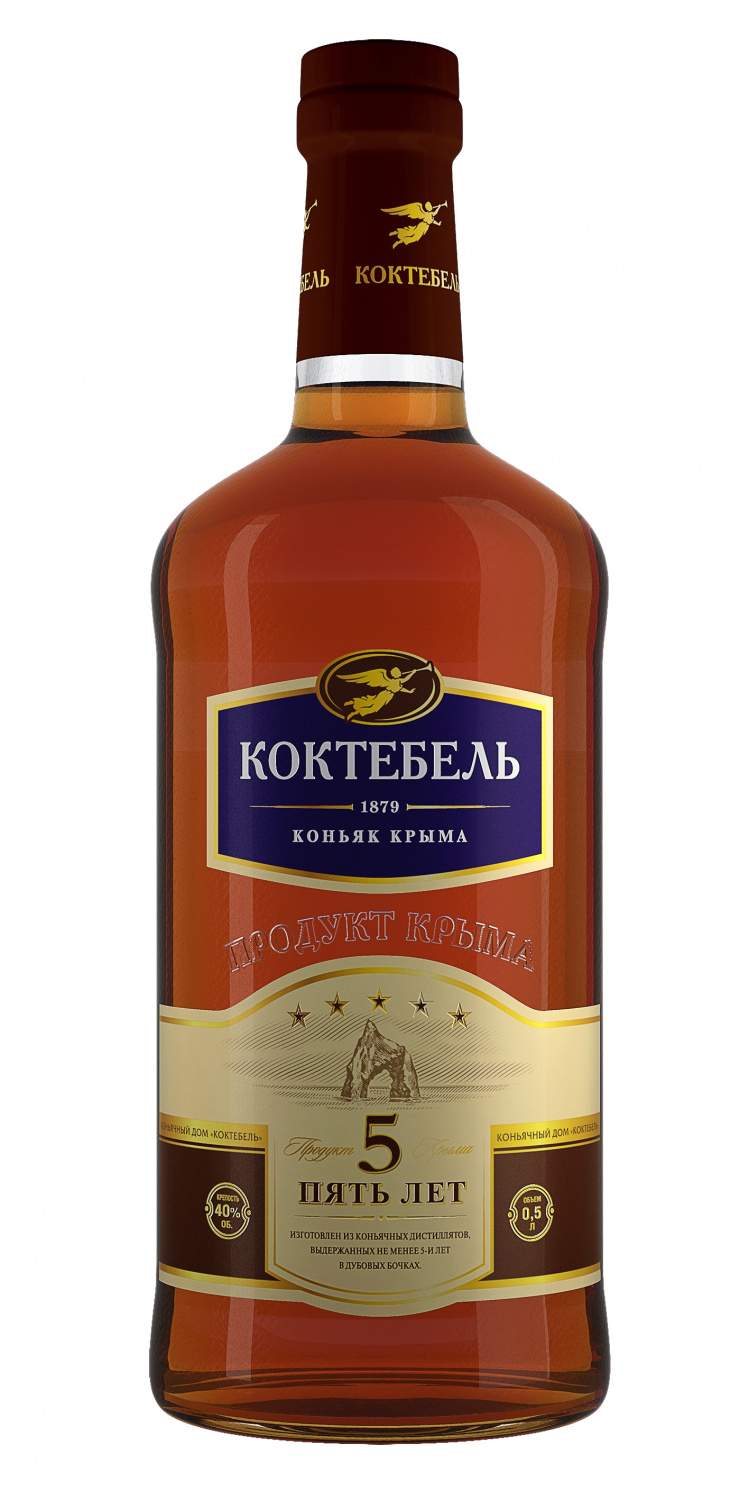 Коньяк Российский пятилетний «Коктебель» 0,5 л, 40%