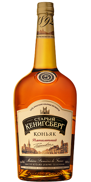 Коньяк Российский  пятилетний «Старый Кенигсберг» 1 л, 40%