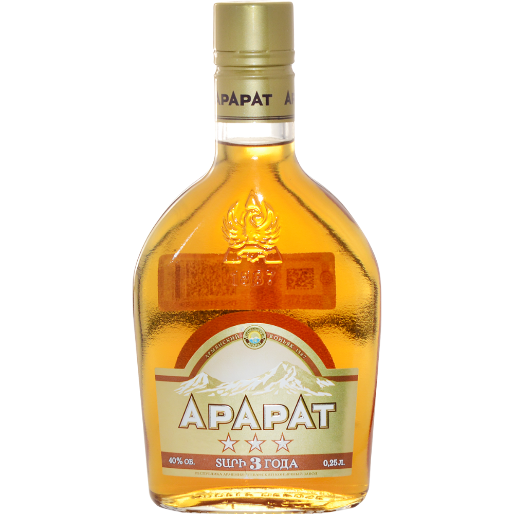 Коньяк Армянский трехлетний «Арарат» 0,25 л, 40%