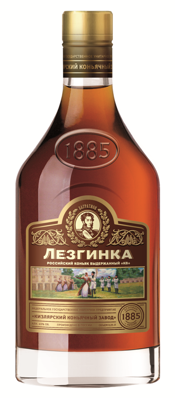 Коньяк Российский  шестилетний «Кизляр Лезгинка КВ» 0,25 л, 40%
