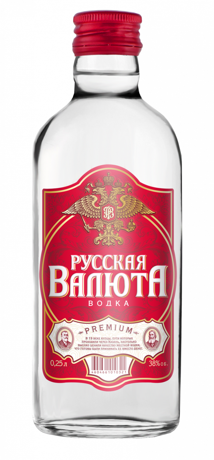 Водка "Русская Валюта", 38%, 0,25л