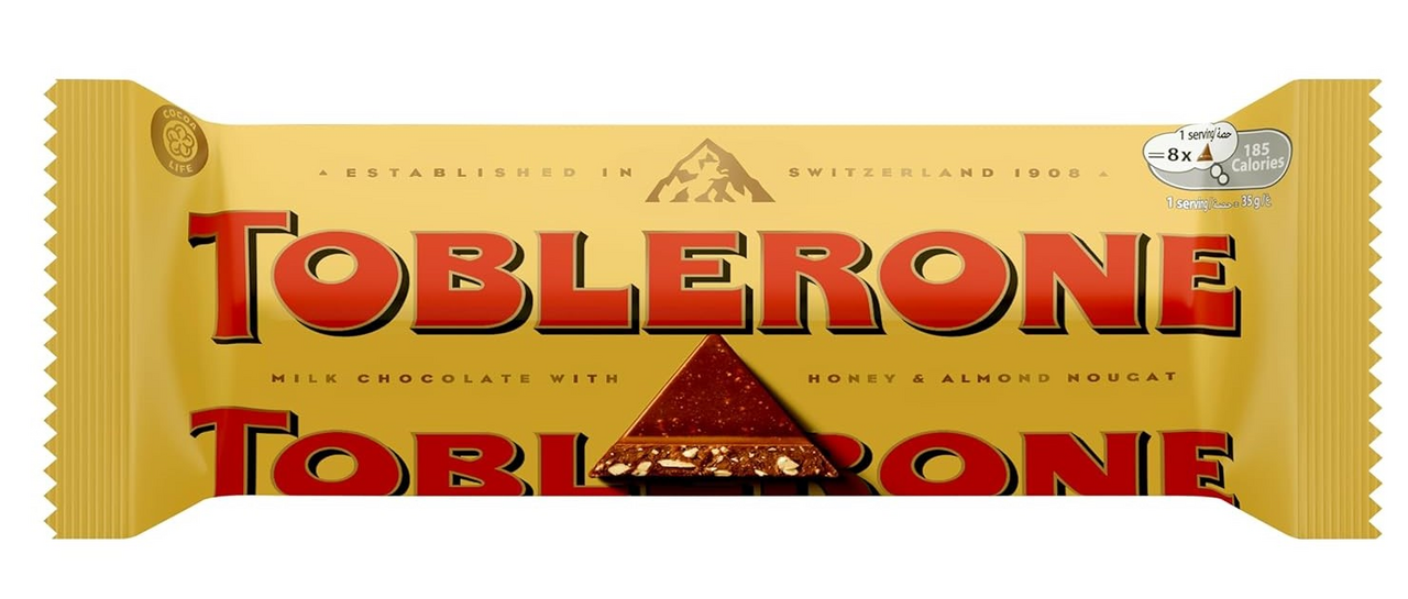 Шоколад "Toblerone" молочный с медово-миндальной нугой, 35 г