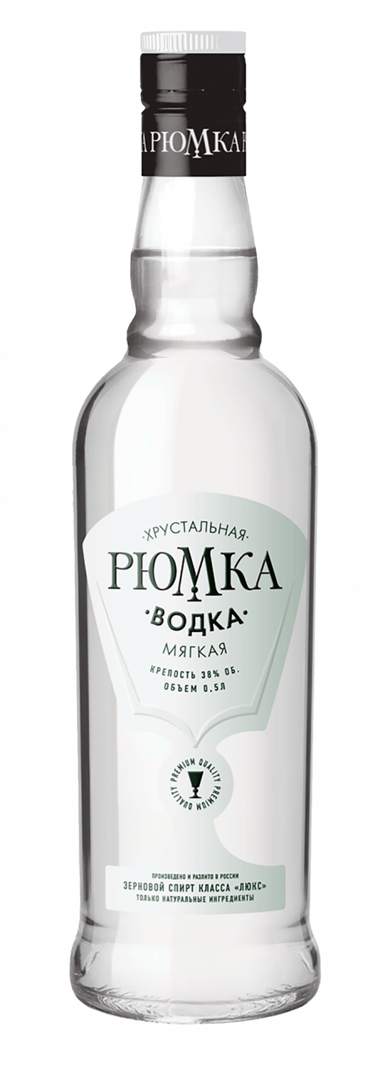 Водка "Хрустальная Рюмка" Мягкая 0,5л 38%