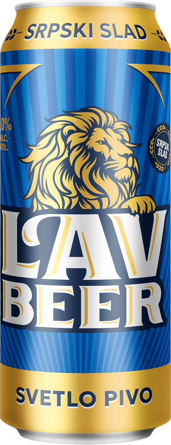 Пиво светлое фильтрованное «Lav Beer» 0,45л, 5% ж/б 