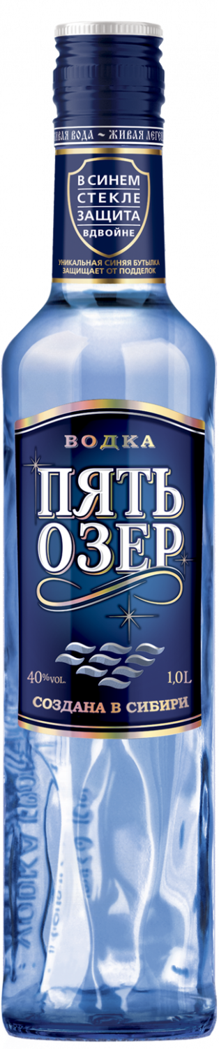 Водка "Пять Озер", 40%, 1л