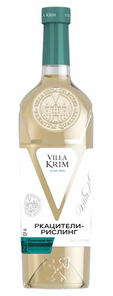 Вино белое полусухое "Villa Krim" Ркацители Рислинг, 12,5%, 0,75л