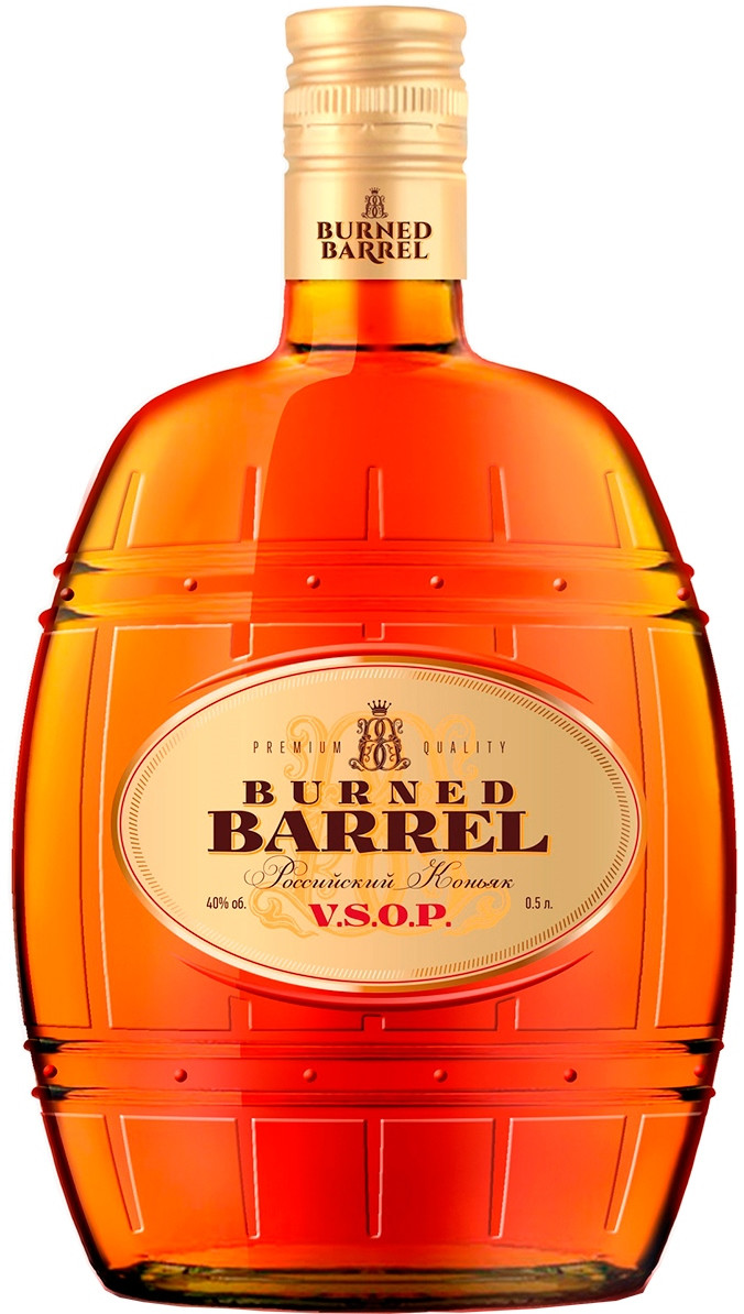Коньяк Российский пятилетний «Burned Barrel, V.S.O.P» 0,5 л, 40%