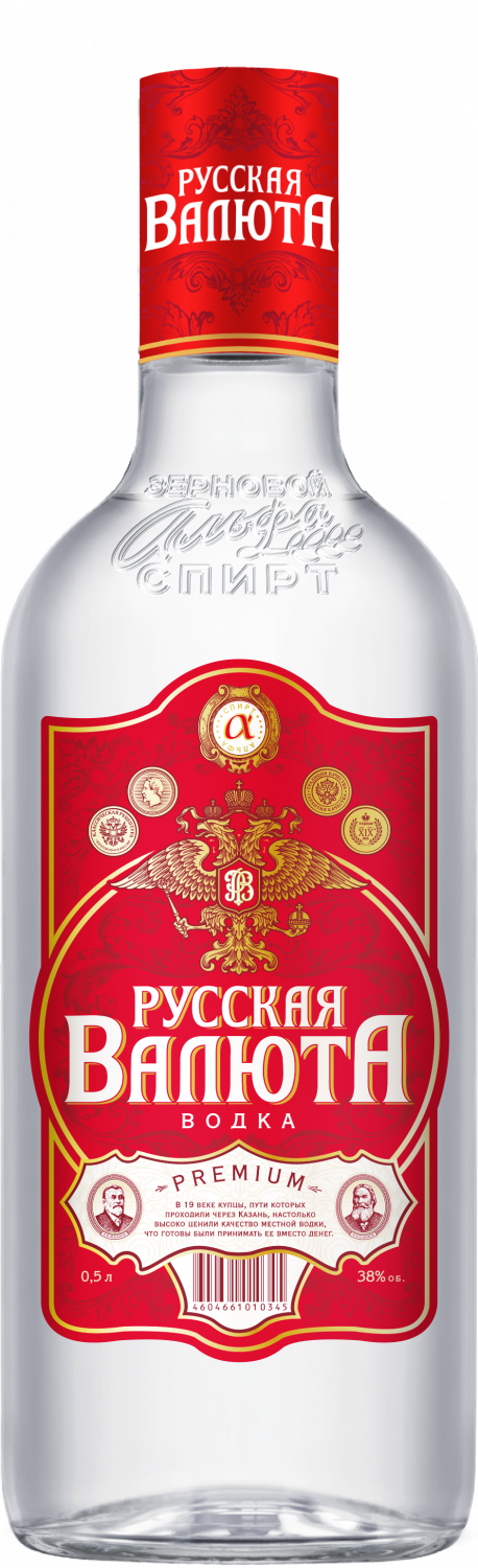 Водка "Русская Валюта", 38%, 0,5л