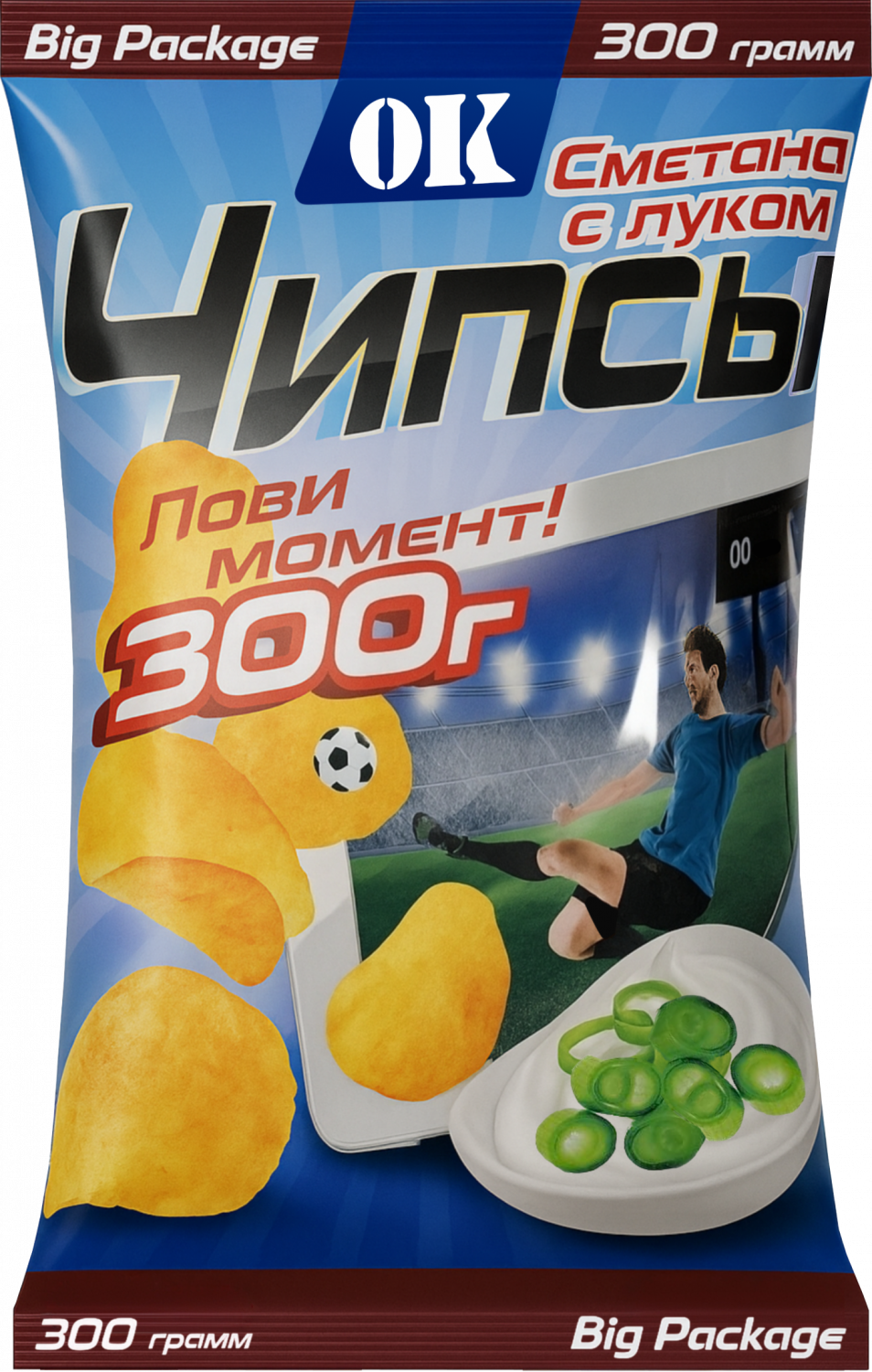 Чипсы "Стаканок" со вкусом сметаны и лука 300 г