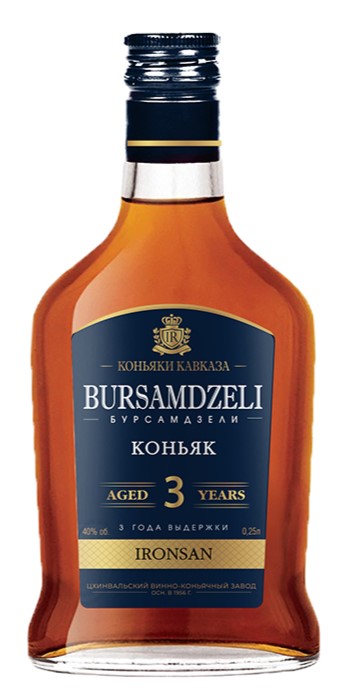 Коньяк Российский трехлетний «Bursamdzeli» 0,25 л, 40%