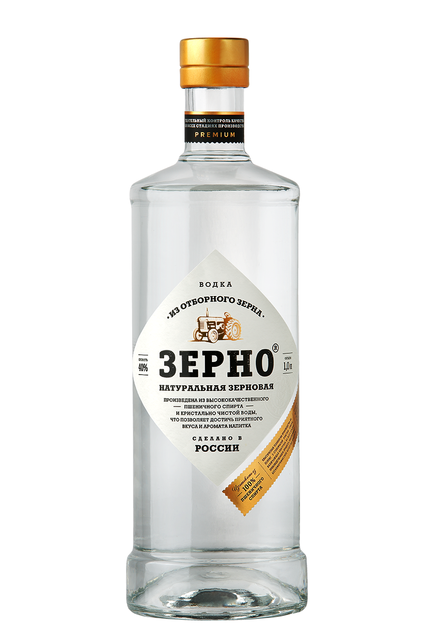 Водка "Зерно" Натуральная зерновая, 40%, 1л